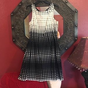 Gabby Skye Dress; Black and White with Polka Dots